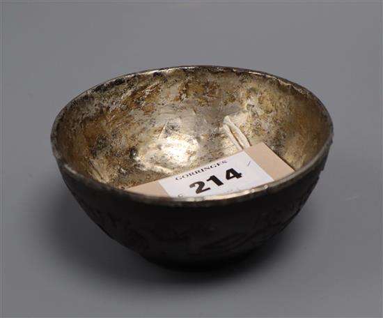 An 18th / 19th century Chinese coconut cup diameter 11cm